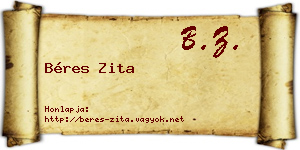 Béres Zita névjegykártya