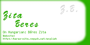 zita beres business card